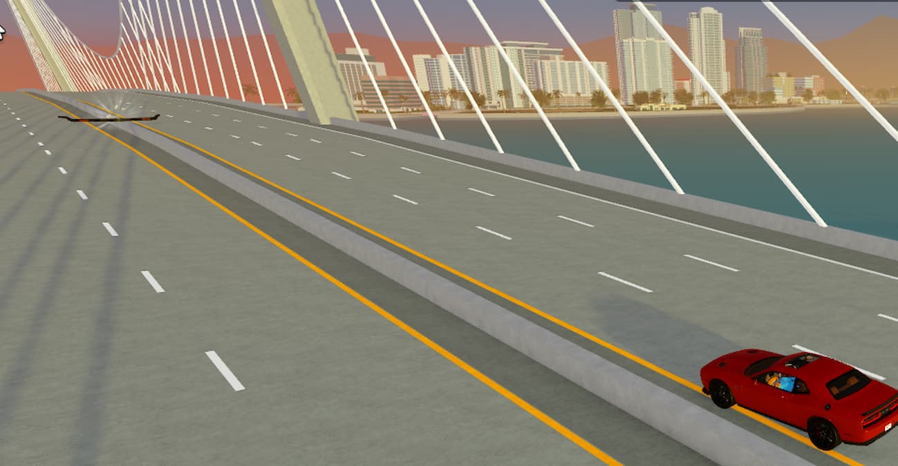 A bumper in front of a bridge
