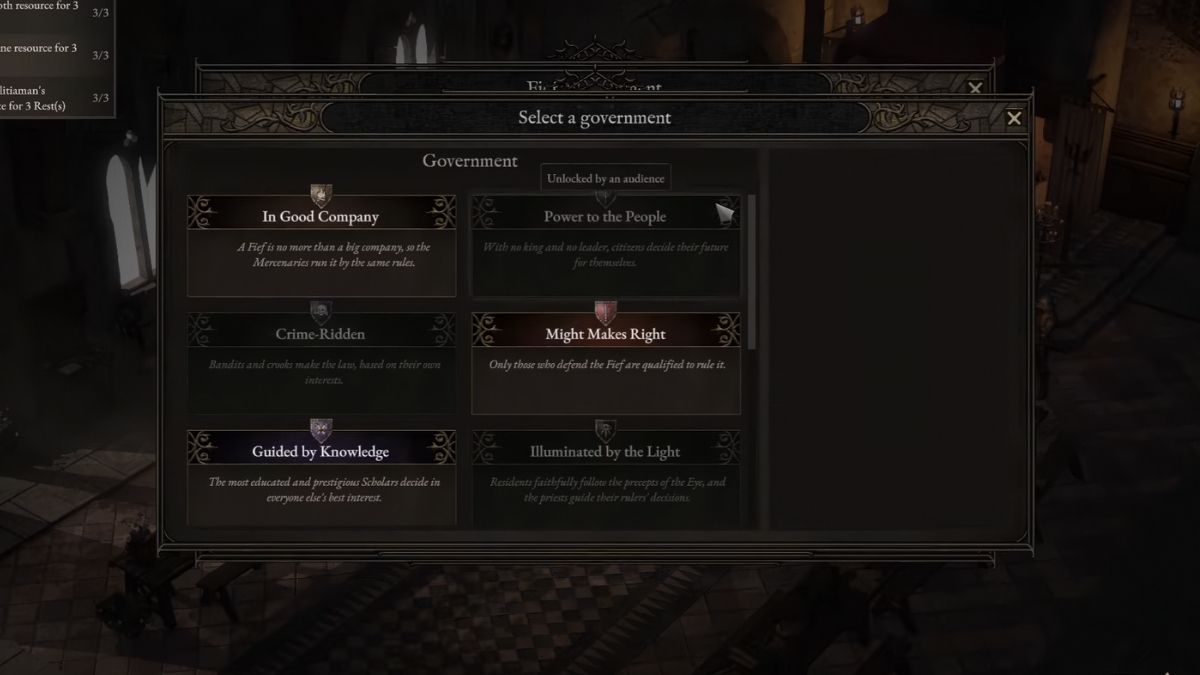 Governments in Wartales
