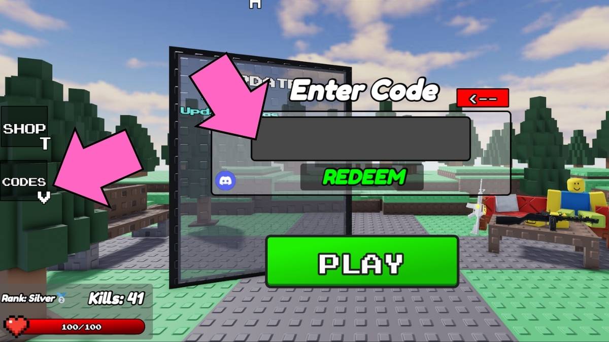 How to redeem codes in Aimbot FFA
