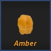 Amber ore from the Prospecting Roblox experience