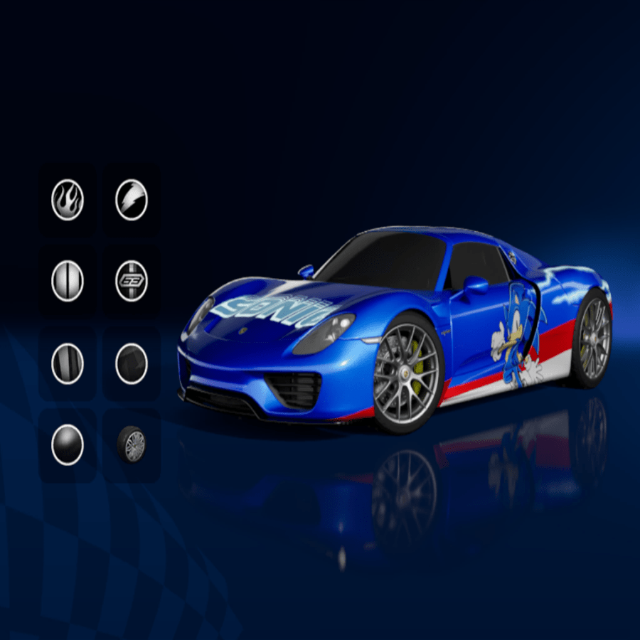 Porsche 918 Spyder + Sonic the Hedgehog Item Bundle