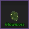 Glowmoss ore from the Prospecting Roblox experience