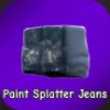 House Morieli Paint Splatter Jeans Blue Pants in the Hit The Thrift Roblox experience