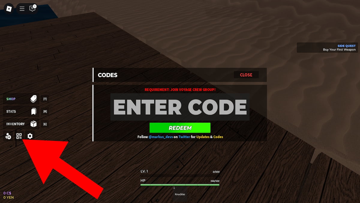 How to redeem codes in Enchanted.