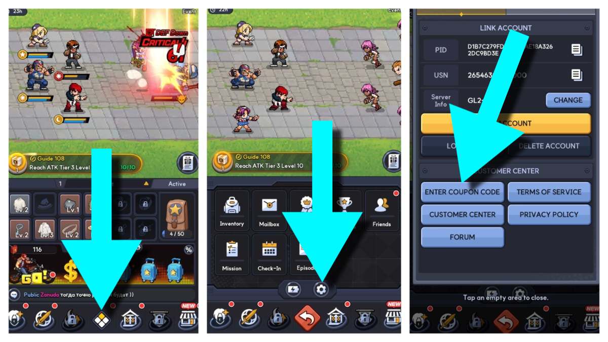How to redeem KOF AFK codes on Android
