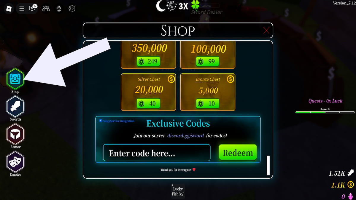 How to redeem Sword League codes.