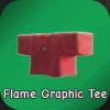 Huz Flame Graphic Tee Red Top in the Hit The Thrift Roblox experience