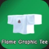 Huz Flame Graphic Tee White Top in the Hit The Thrift Roblox experience