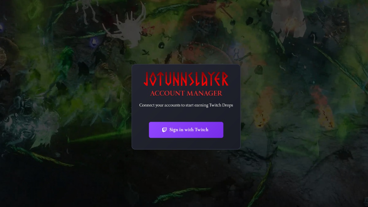 Jotunnslayer Hordes of Hel account twitch drop connection page