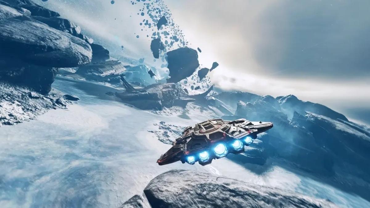 Spaceship flying in Jump Space