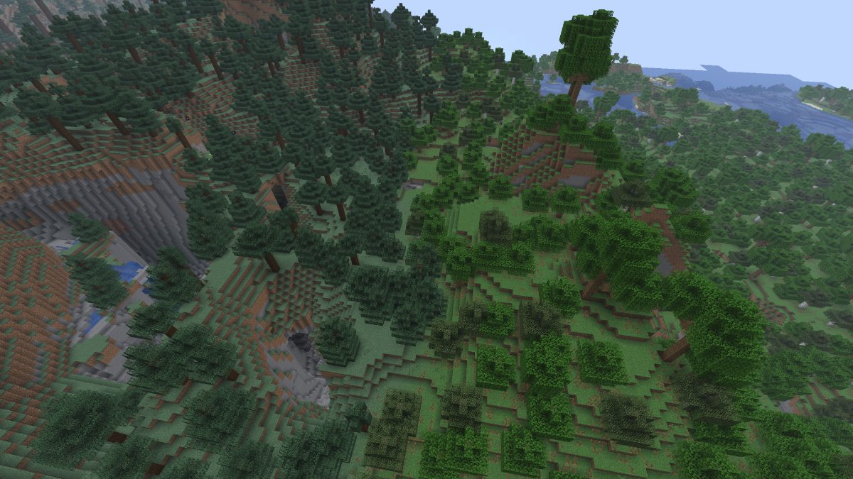 Minecraft taiga and pine forest hills seed