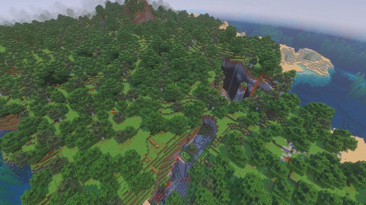 Minecraft mysterious large abandoned mineshaft in forest