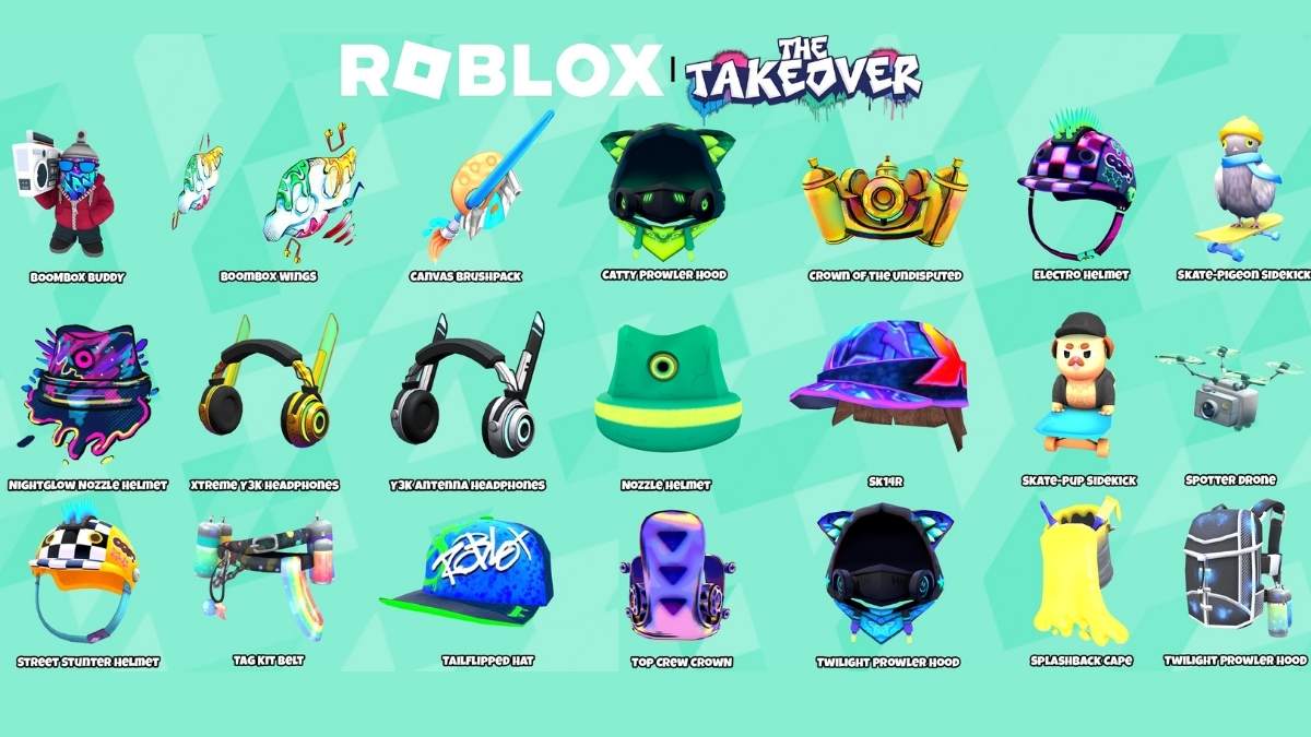 Leaked rewards for the Takeover Roblox event