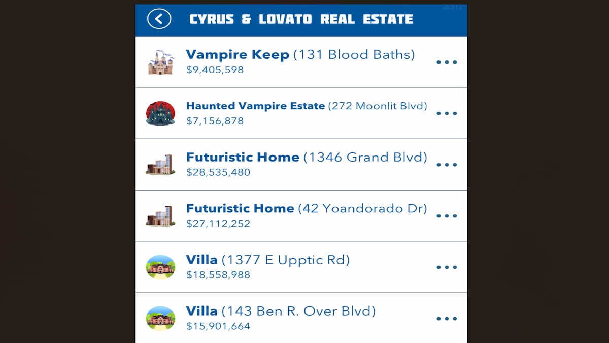 A List of Vampire House