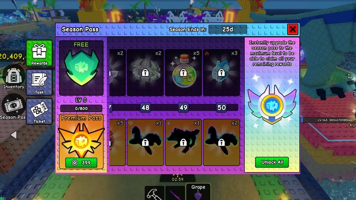 Season 2 Battle Pass in Build A Zoo