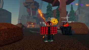 The player standing near Pumpkin King