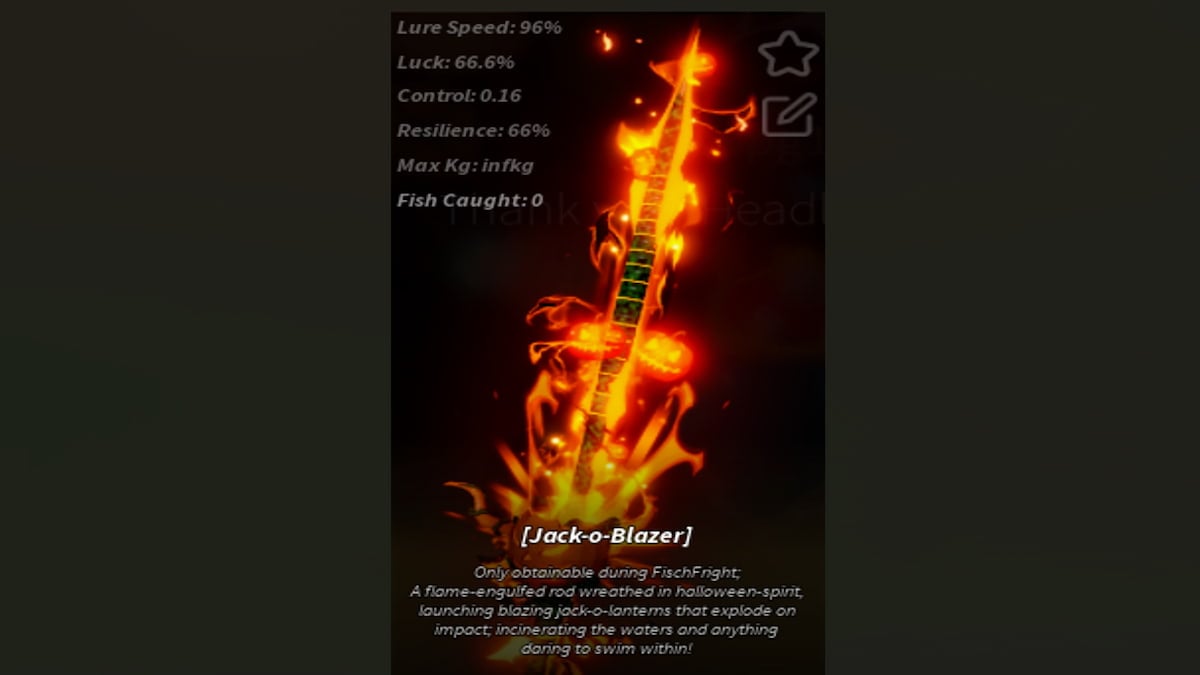 The Jack O Blazer Rod Stats