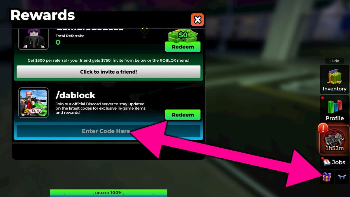 How to redeem Da Block codes.