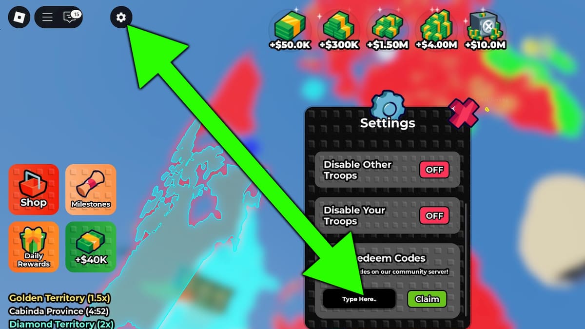 How to redeem Noobs War codes.