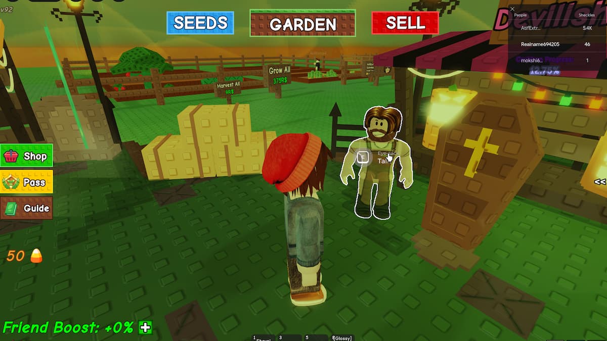 The Halloween shop in Grow a Garden