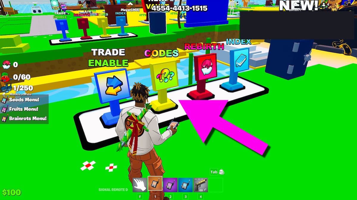 How to redeem Fruits vs Brainrots codes