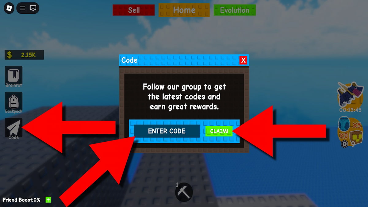 How to redeem My Brainrot Miner codes