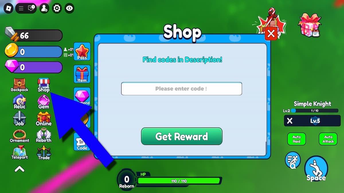 How to redeem Reborn as SkillMaster codes.