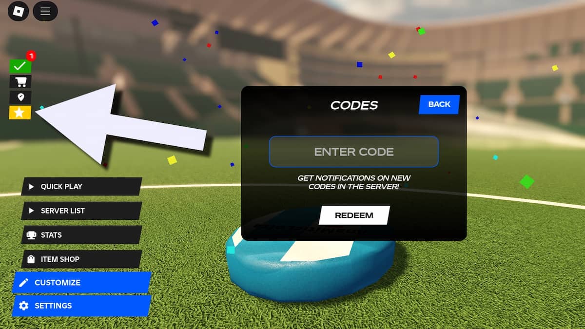 How to redeem codes in Simple Football.