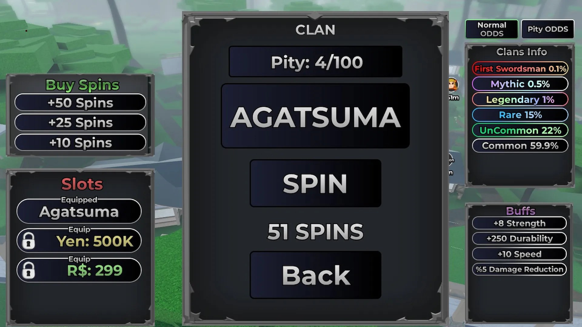 How to reroll your clan and get clan spins in the Weak Legacy 2 Roblox experience