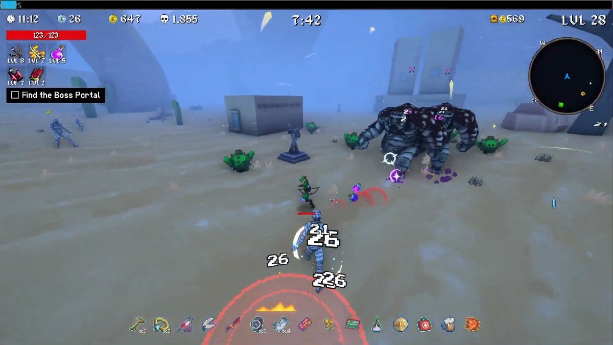 Megabonk robinette desert gamaplay