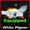 White Pidgeon pet in the Hunty Zombie Roblox experience