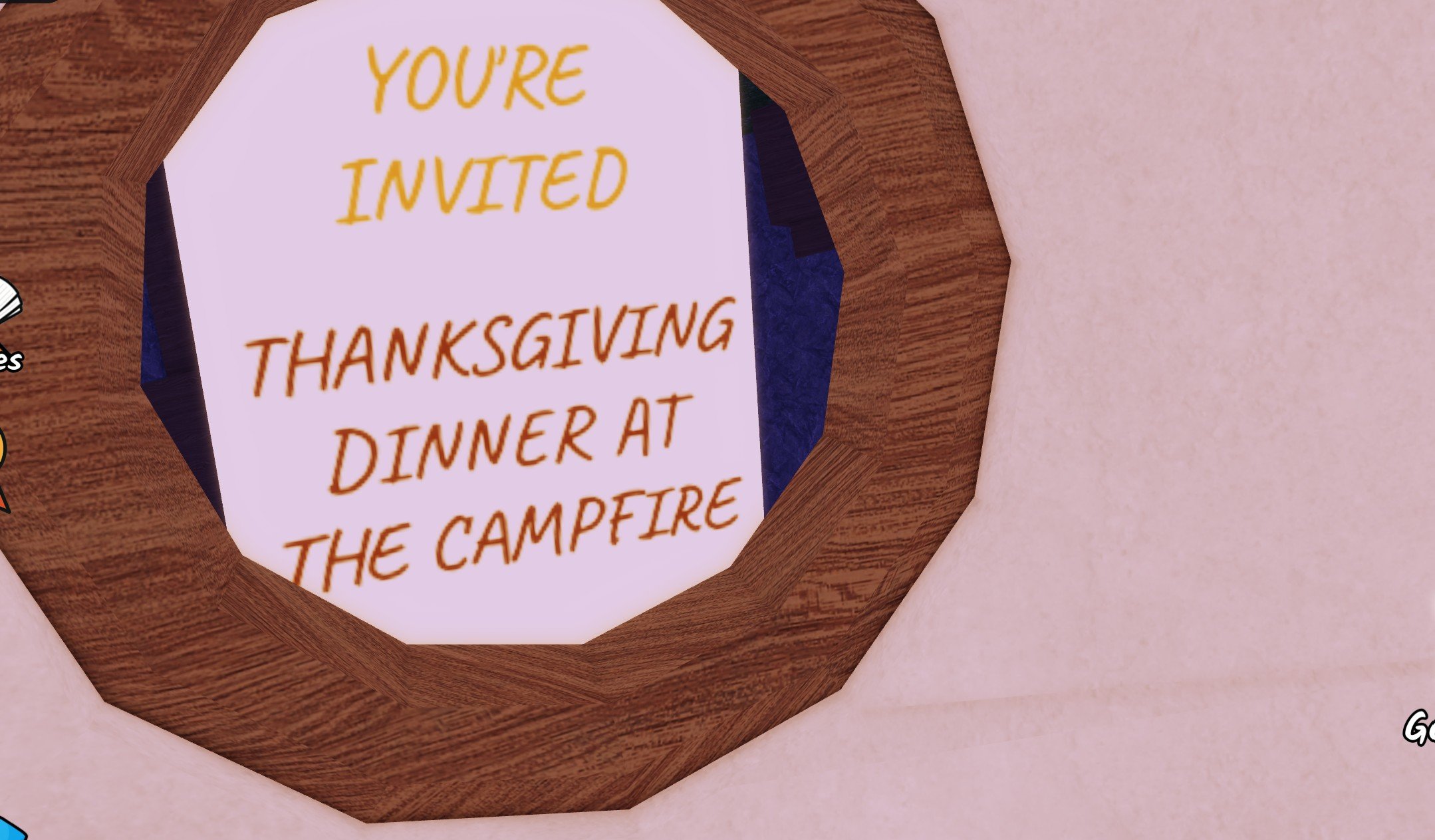 Thanksgiving invitation in 99 NIghts in the Forest