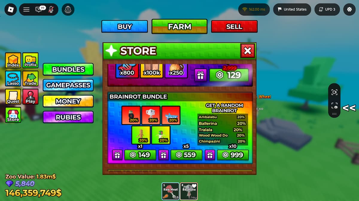 Brainrot Bundle in Raise Animals