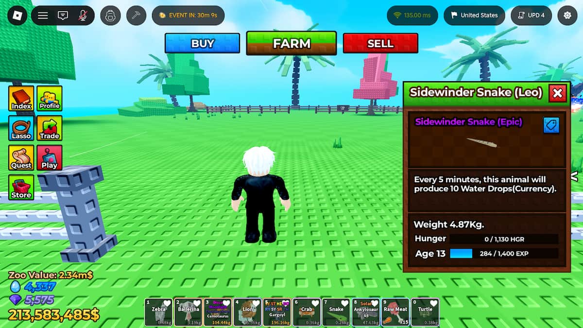 Earn water drops in Raise Animals