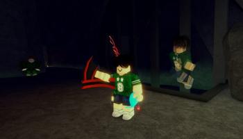 A player holding an Amulet in Fisch