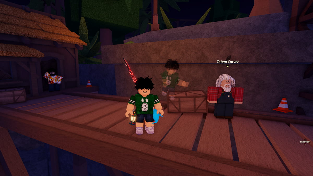 A player standing in Fisch