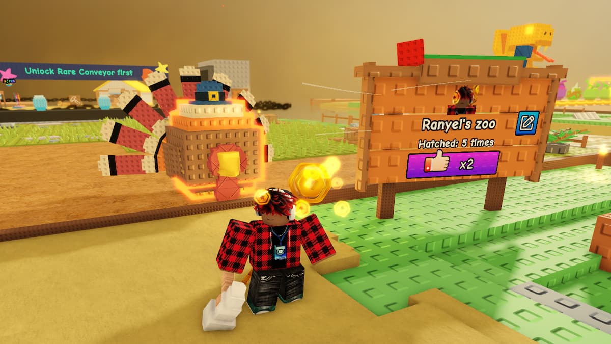 A player standing next to a Turkey Egg