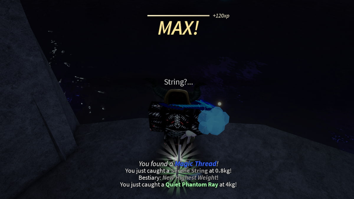 A player fishing for String