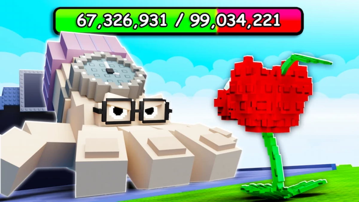 A plant facing a Brainrot in Roblox