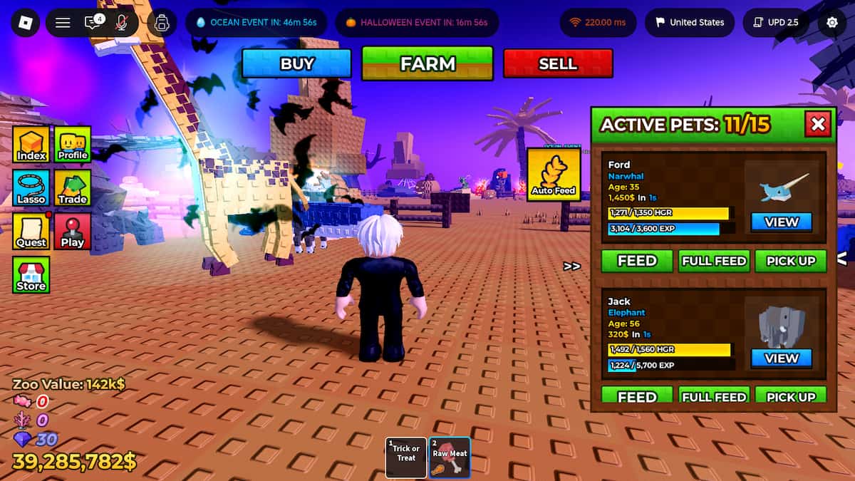 Feed Animals in Raise Animals