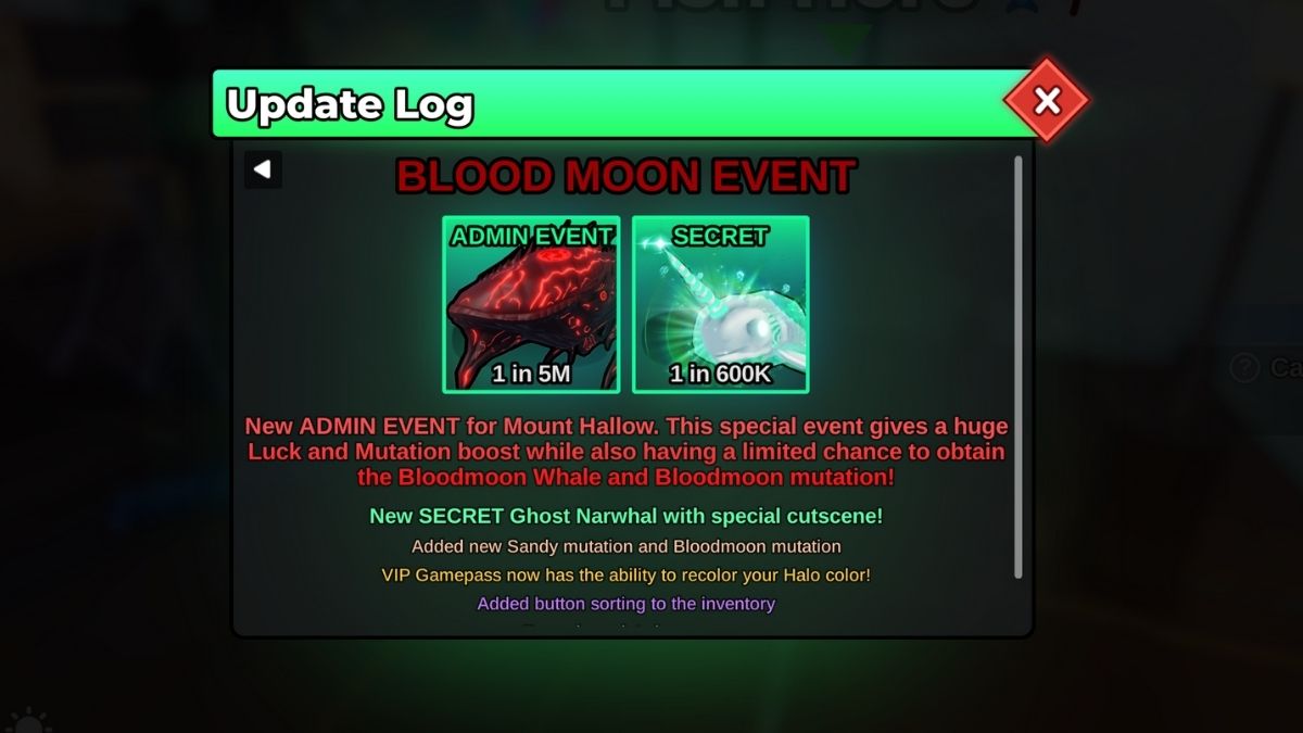 Blood moon event guide in Fish it