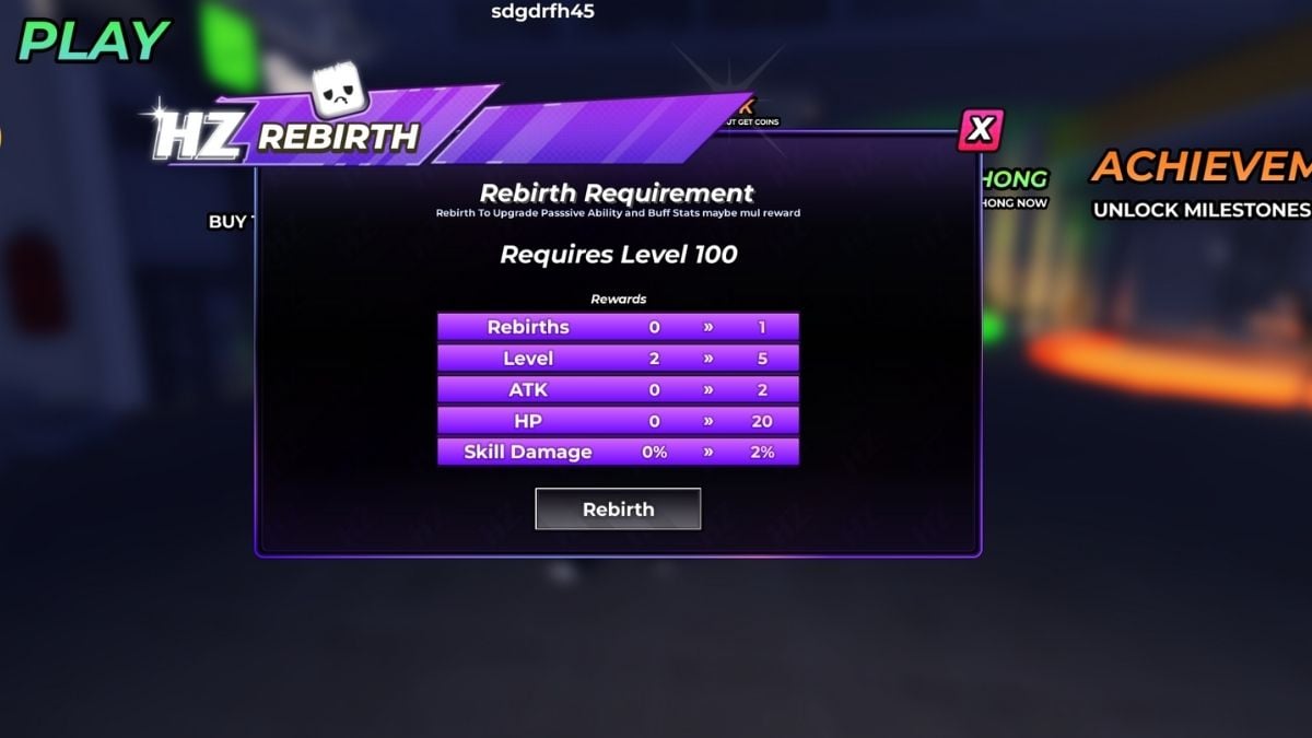 Performing Rebirth in Hunty Zombies