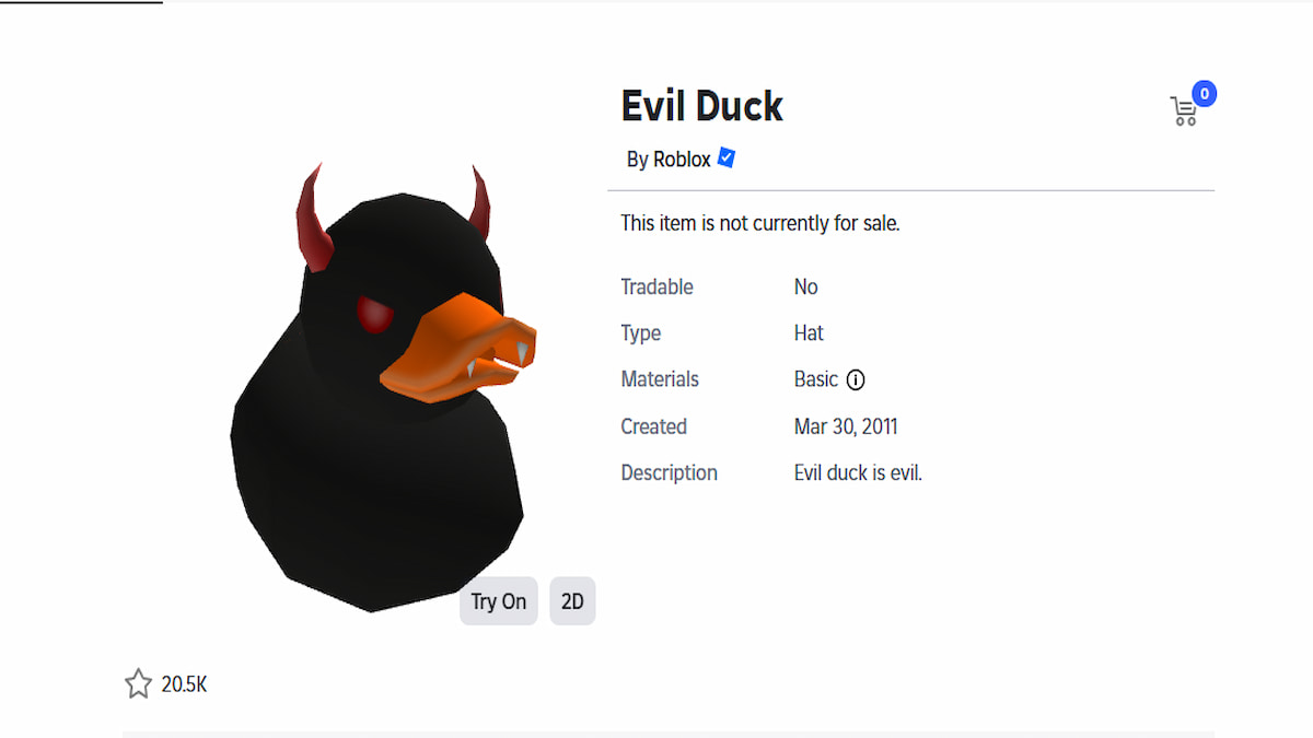 An UGC Item in Roblox