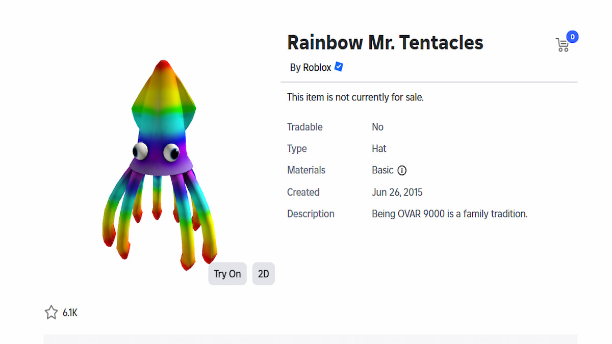 An UGC Item in Roblox