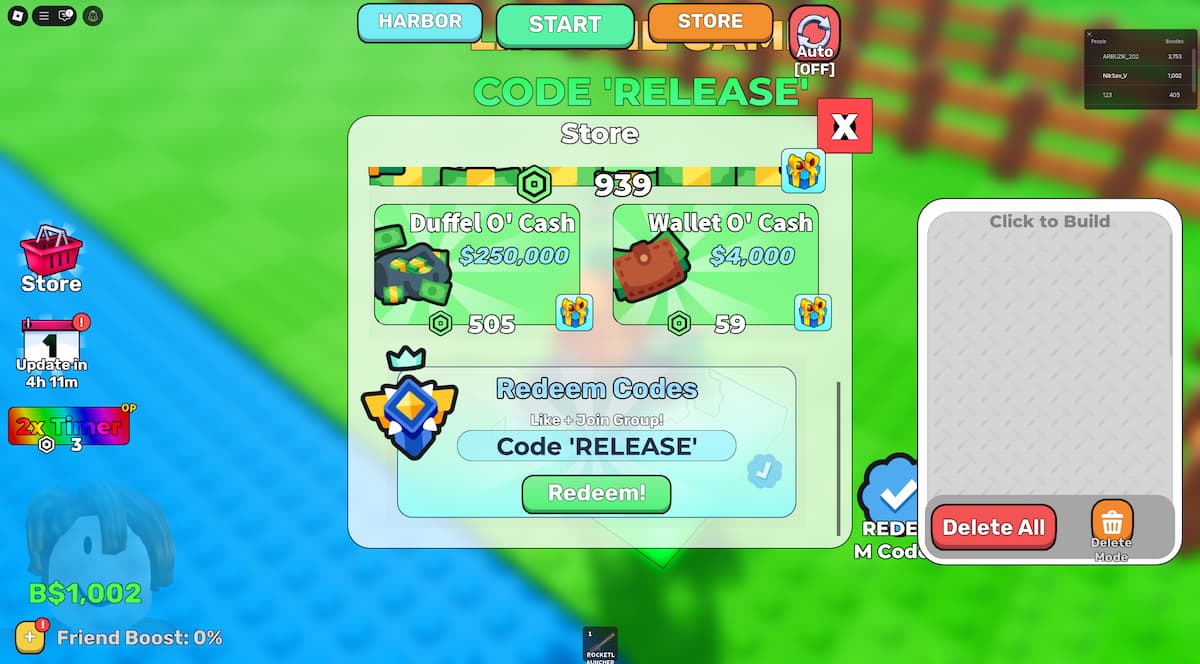 Active Sink a Ship Codes