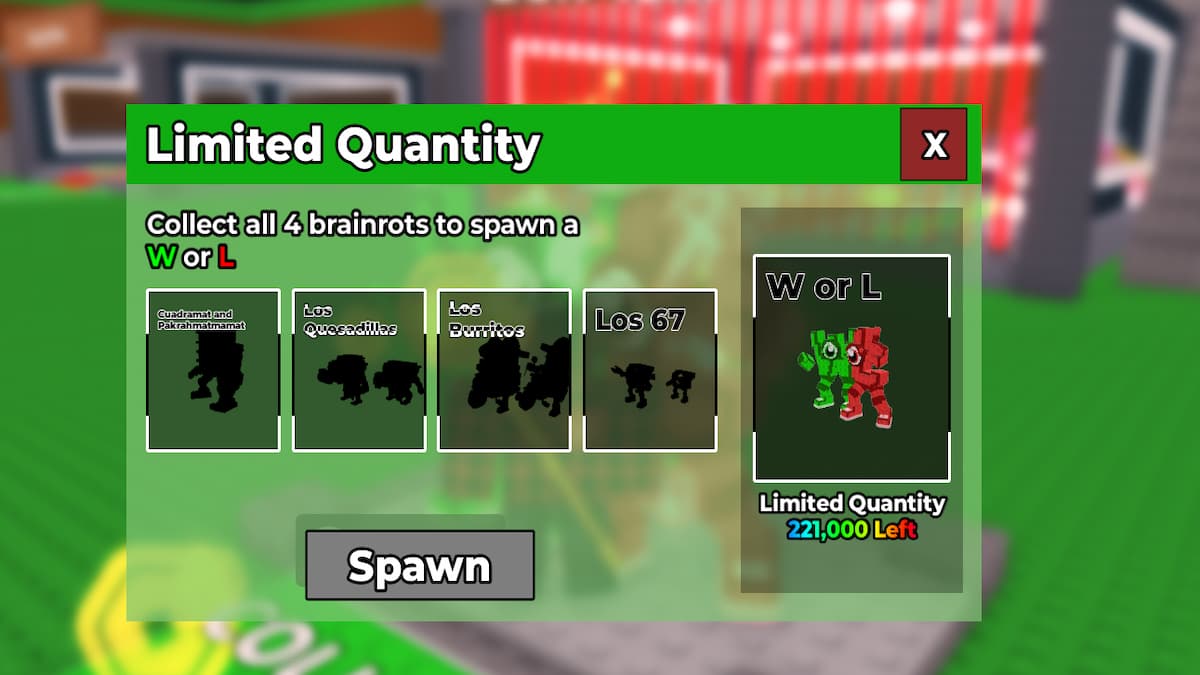 The W or L Spawn Menu