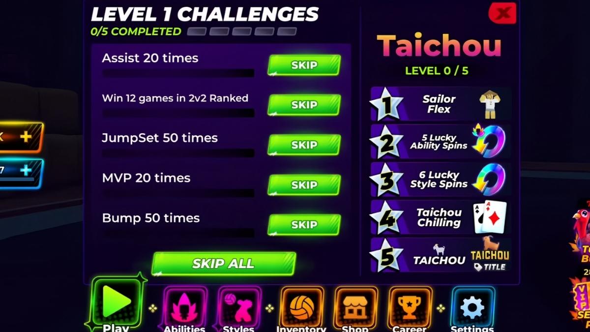 Taichou Mastery Challenges