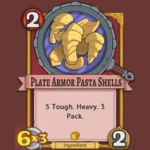 Plate Armor Pasta Shells Ingredient Card in Arcane Eats