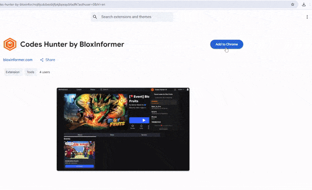 How to install Blox Informer Codes Hunter browser extension