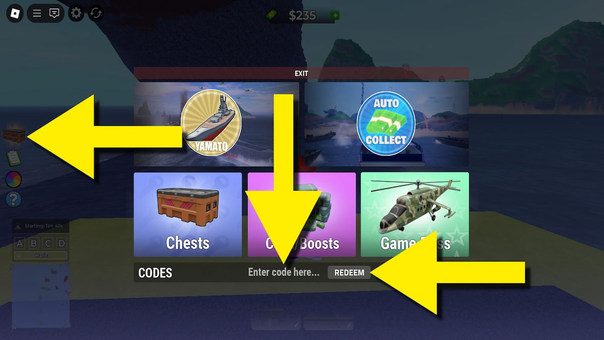How to redeem Navy Tycoon codes